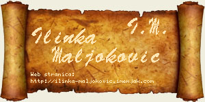 Ilinka Maljoković vizit kartica
